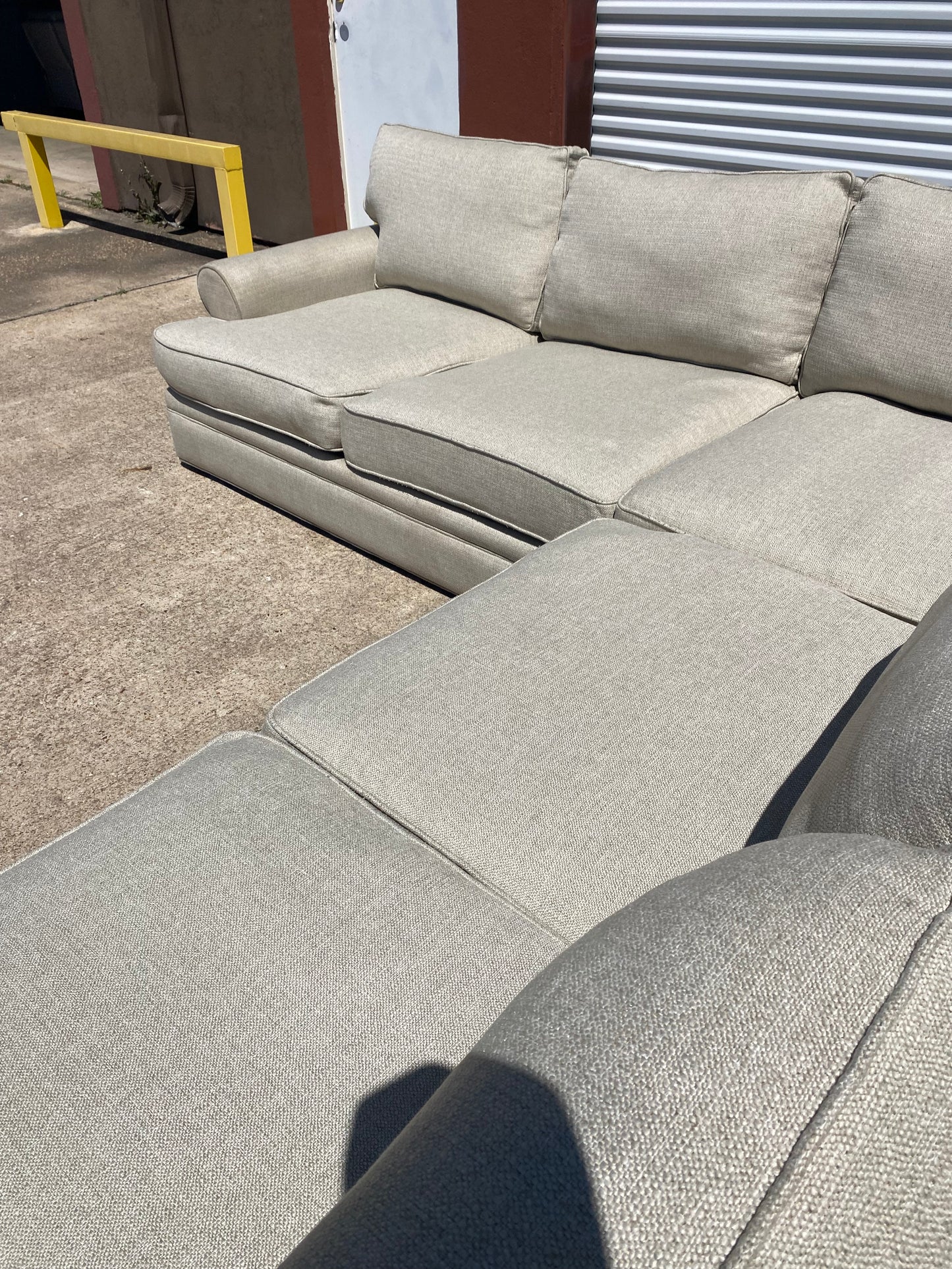 Beige Oversized Cindy Crawford Sectional Couch