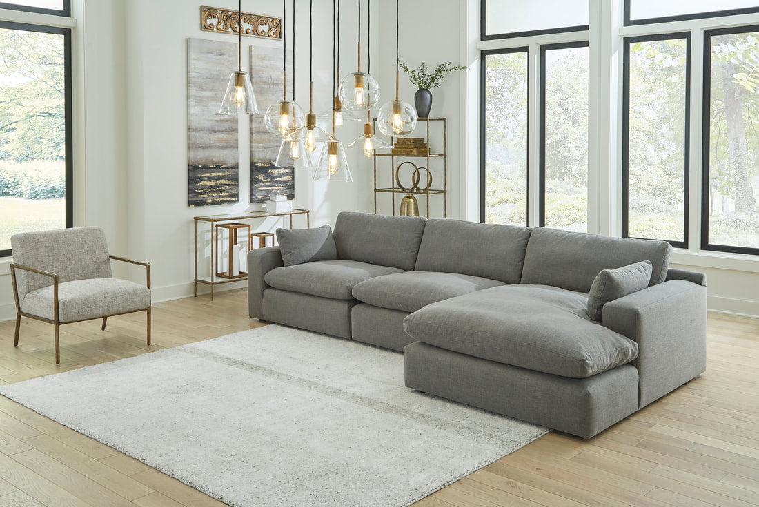 Elyza Smoke RAF Sofa Chaise