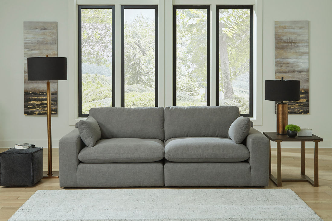 Elyza Smoke 2 Piece Sofa
