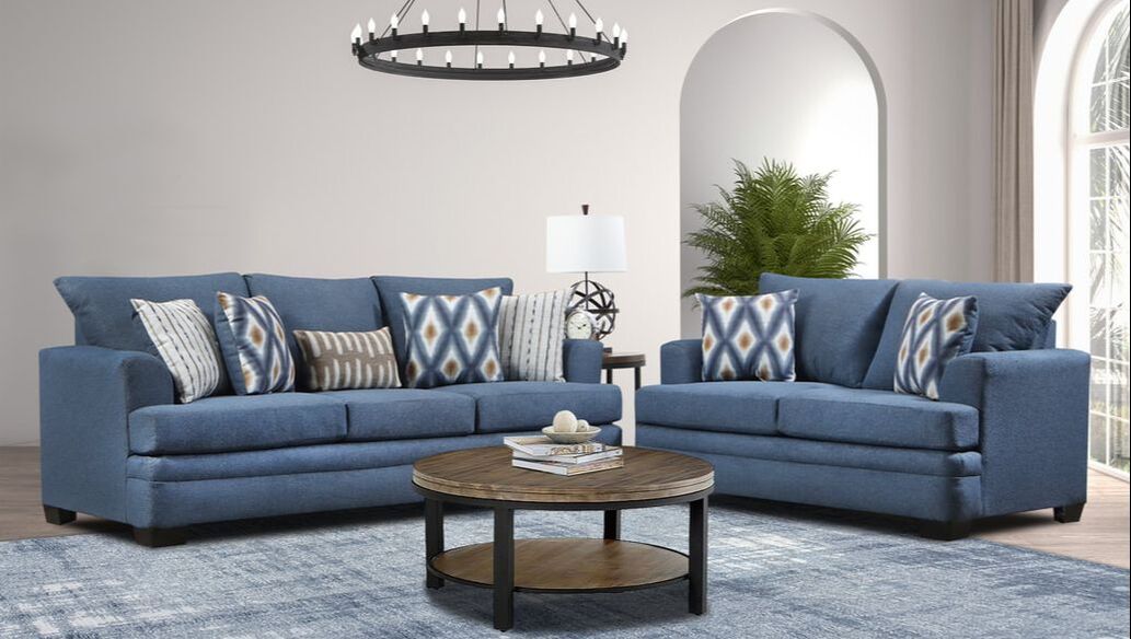 Pissarro Denim Sofa & Loveseat Living Room Set