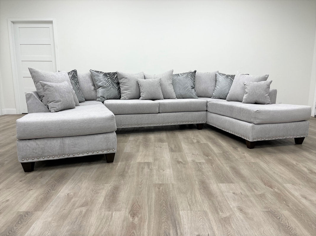 Dove Nailhead Sectional