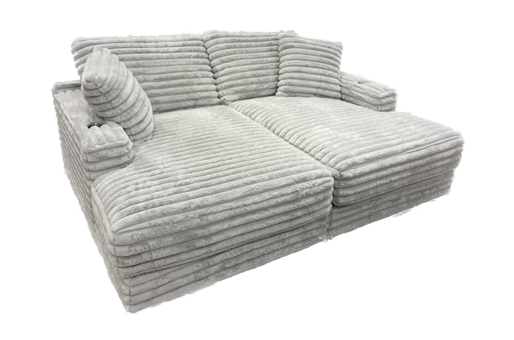 Comfrey Gray Fluffy XL Double Chaise