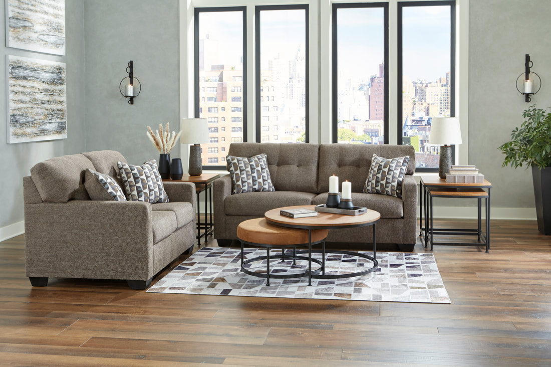 Ashley Chocolate Sofa & Loveseat Living Room Set