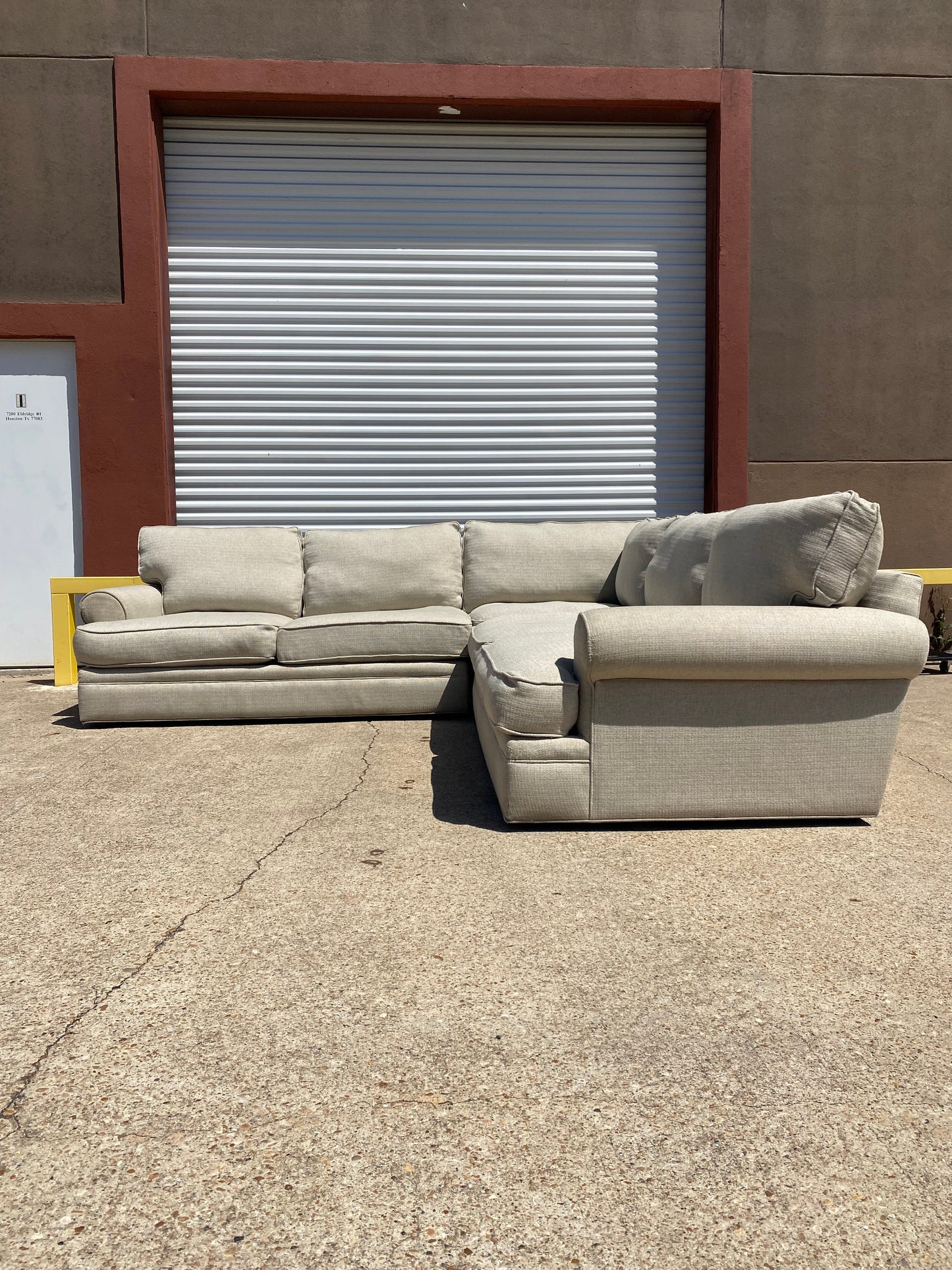 Beige Oversized Cindy Crawford Sectional Couch