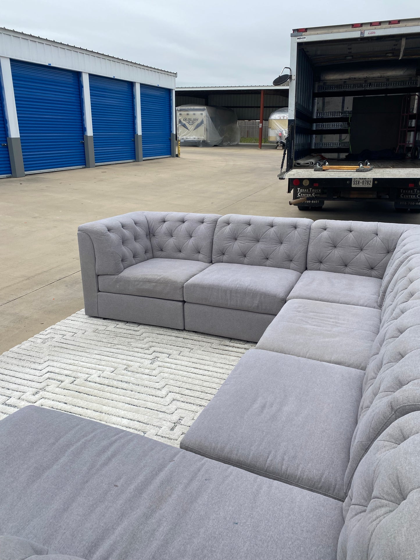 Johnathan Lewis Gray Modular Sectional Couch