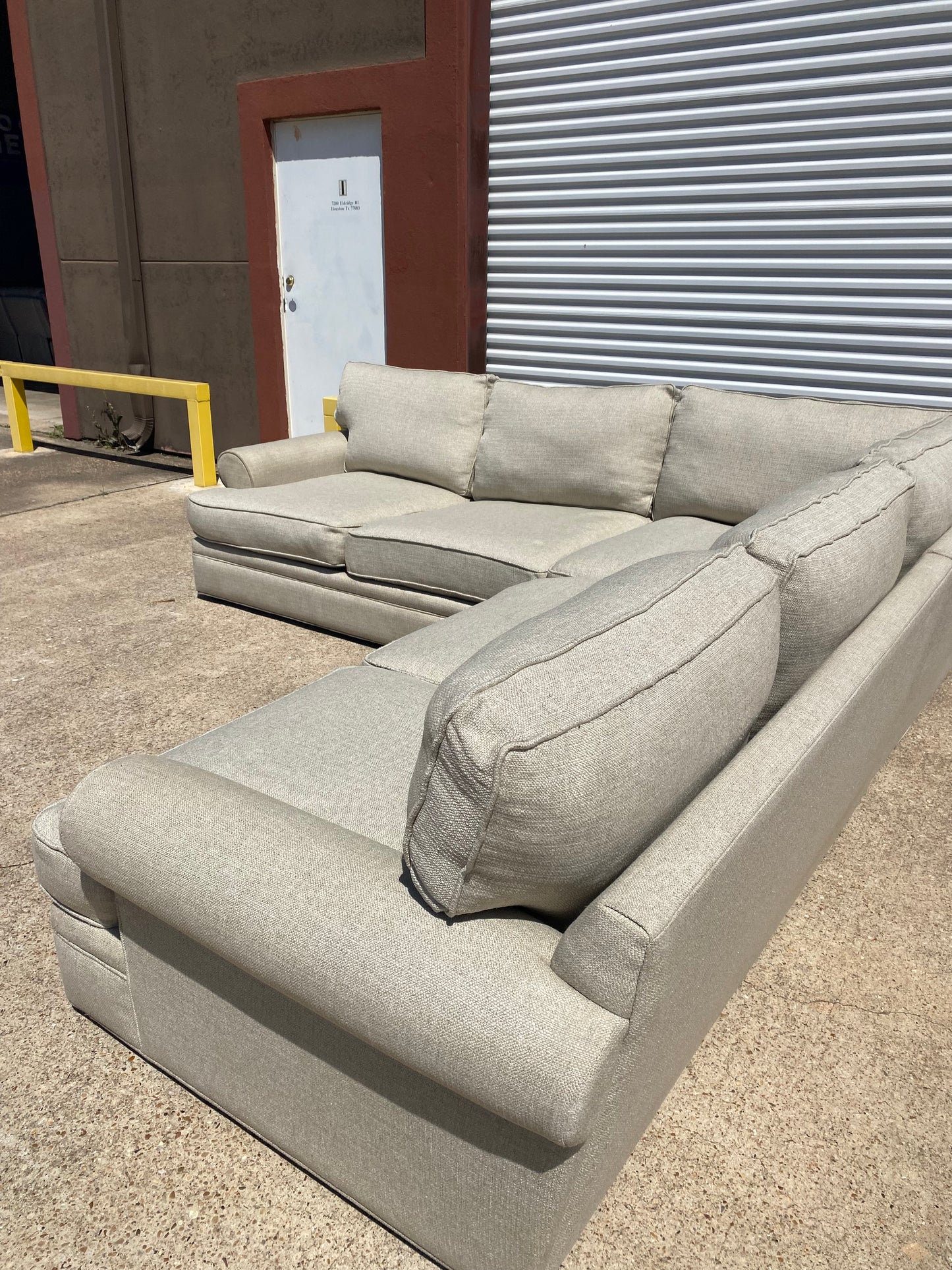 Beige Oversized Cindy Crawford Sectional Couch