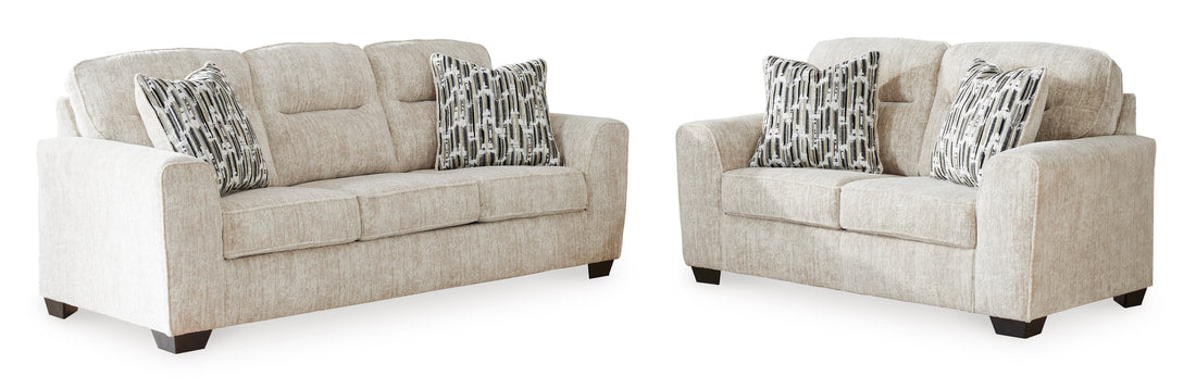 Ashley Parchment Polyester Sofa & Loveseat Living Room Set
