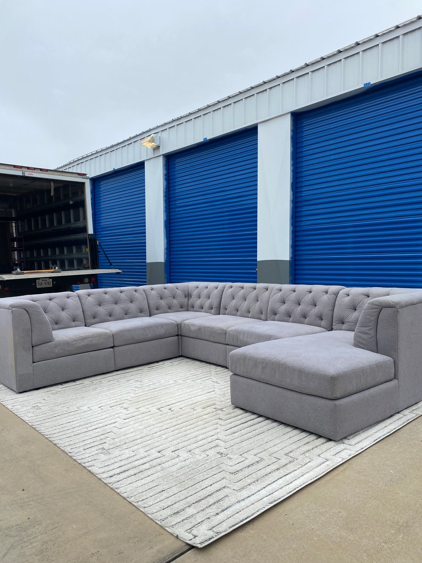 Johnathan Lewis Gray Modular Sectional Couch