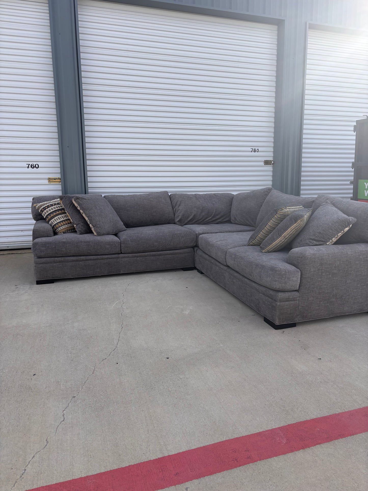 Grey Oversized Cindy Crawford sectional couch