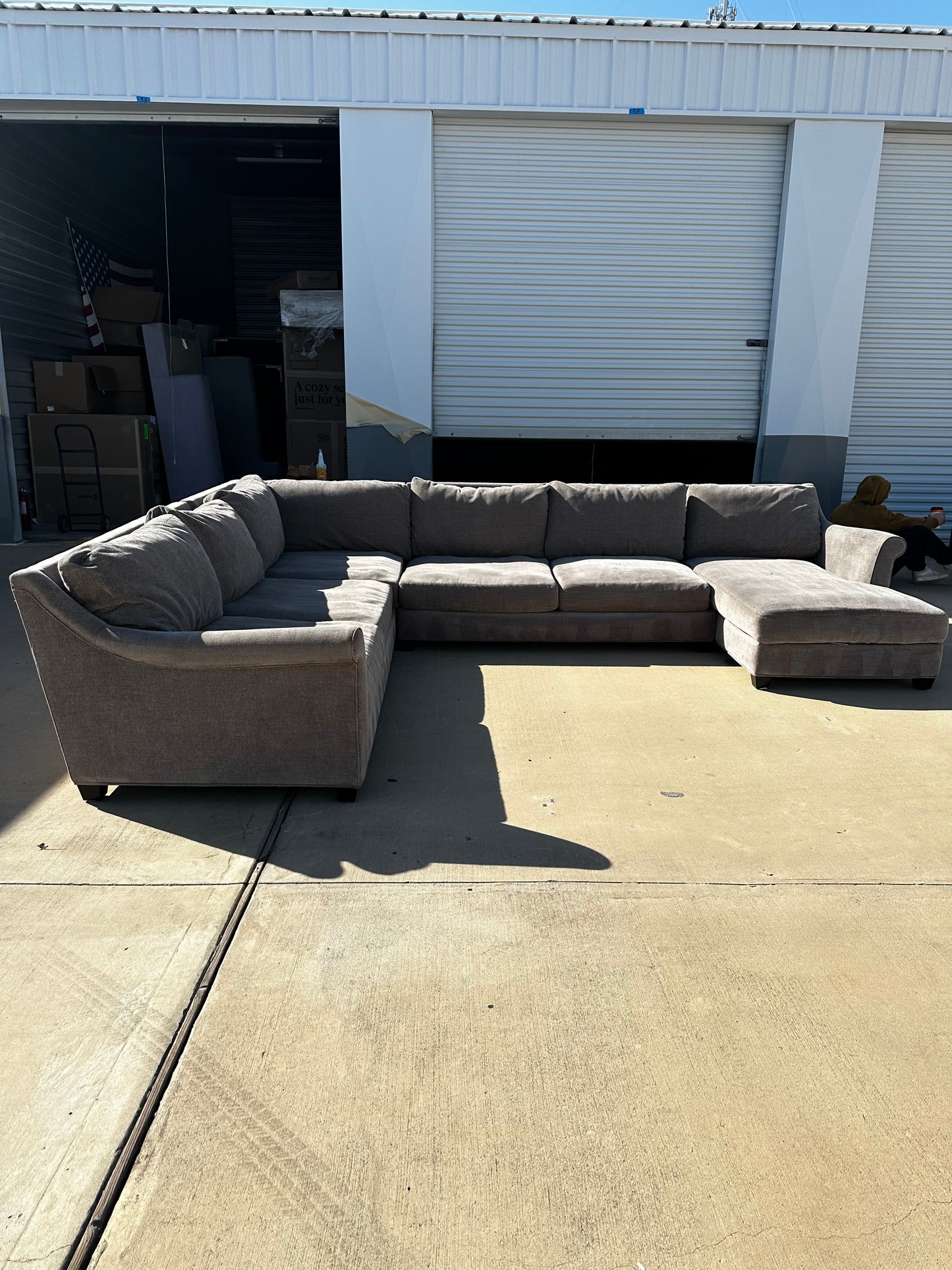 Beautiful Oversized Taupe Sectional Couch