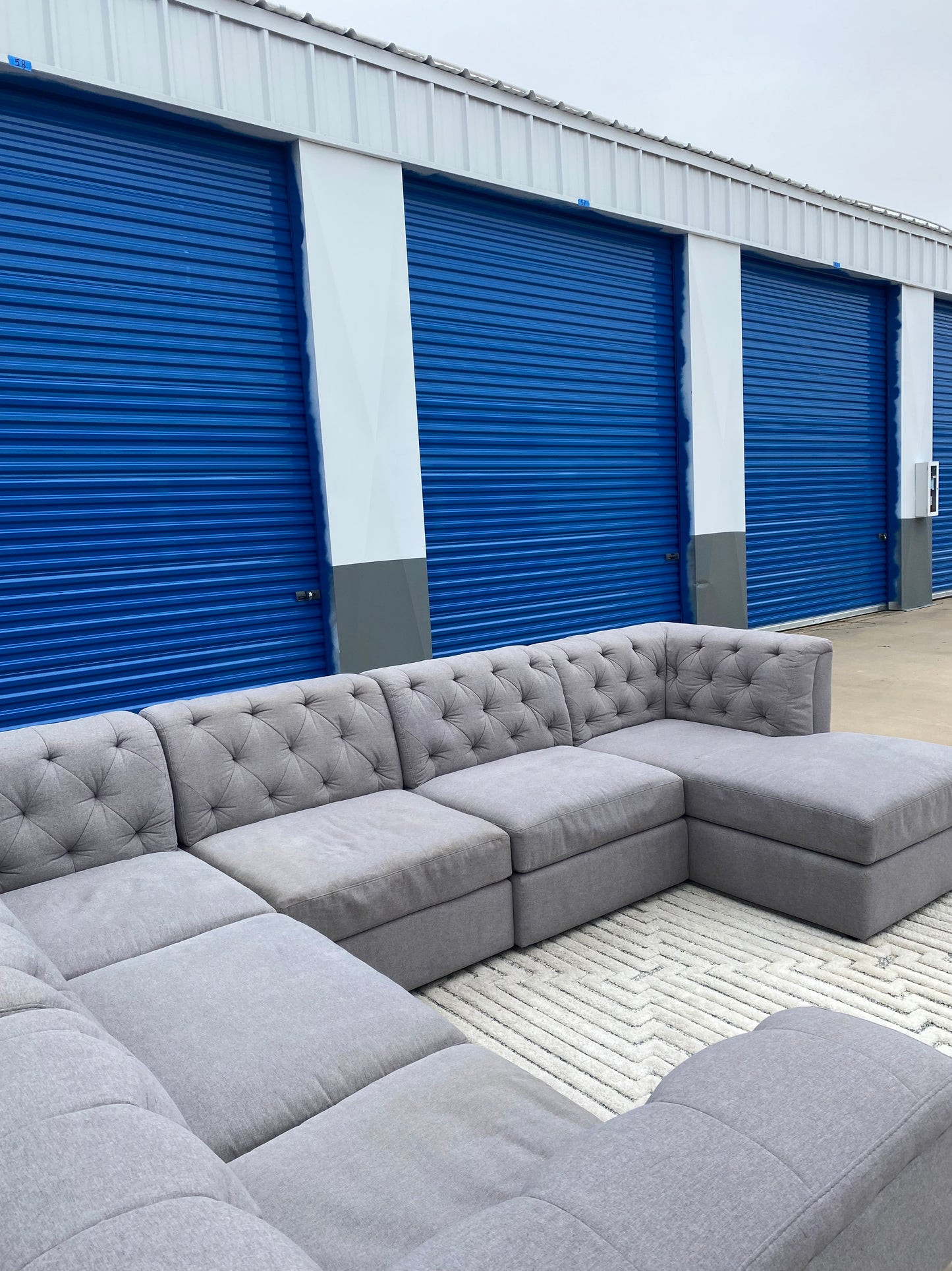 Johnathan Lewis Gray Modular Sectional Couch