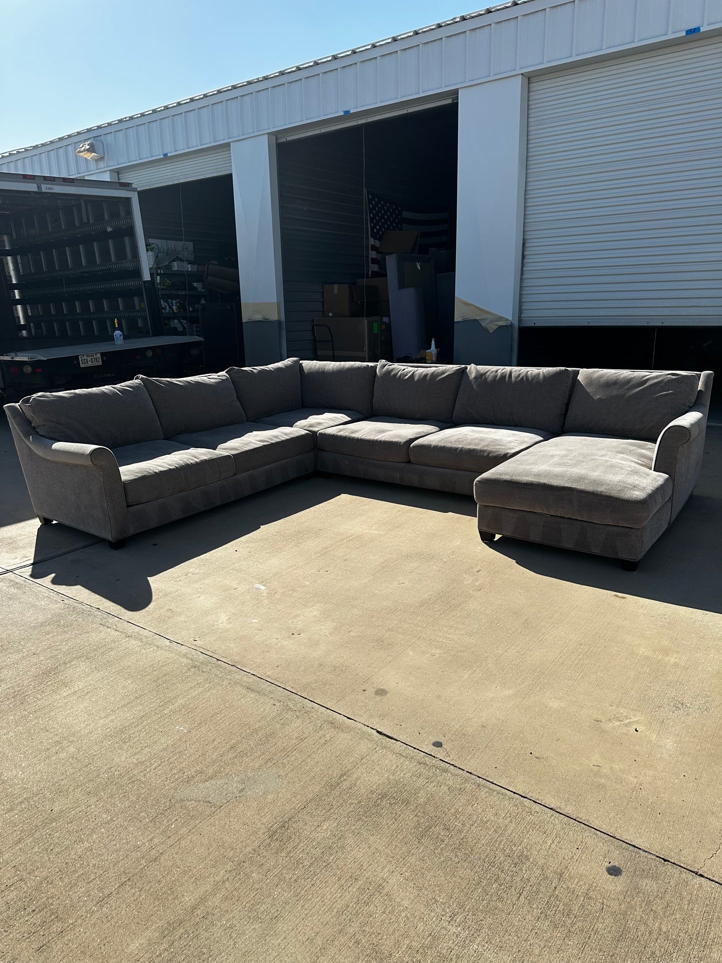 Beautiful Oversized Taupe Sectional Couch