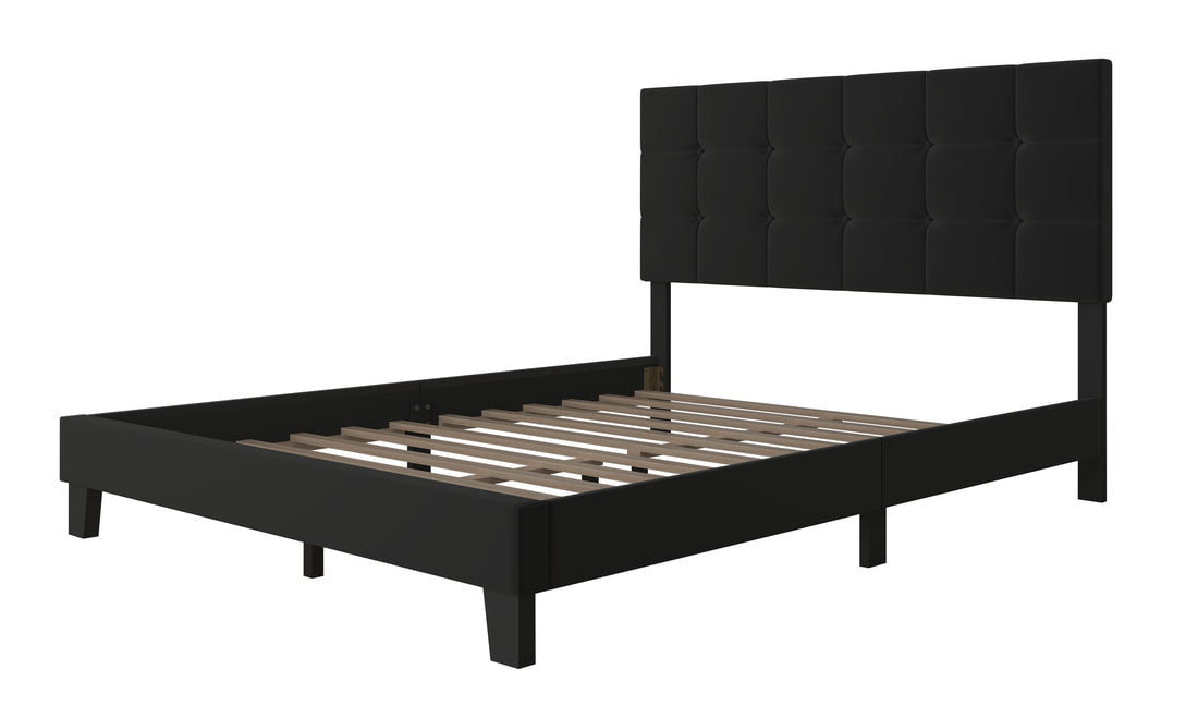 920 Black Velvet Platform Bed King/Queen/Full/Twin