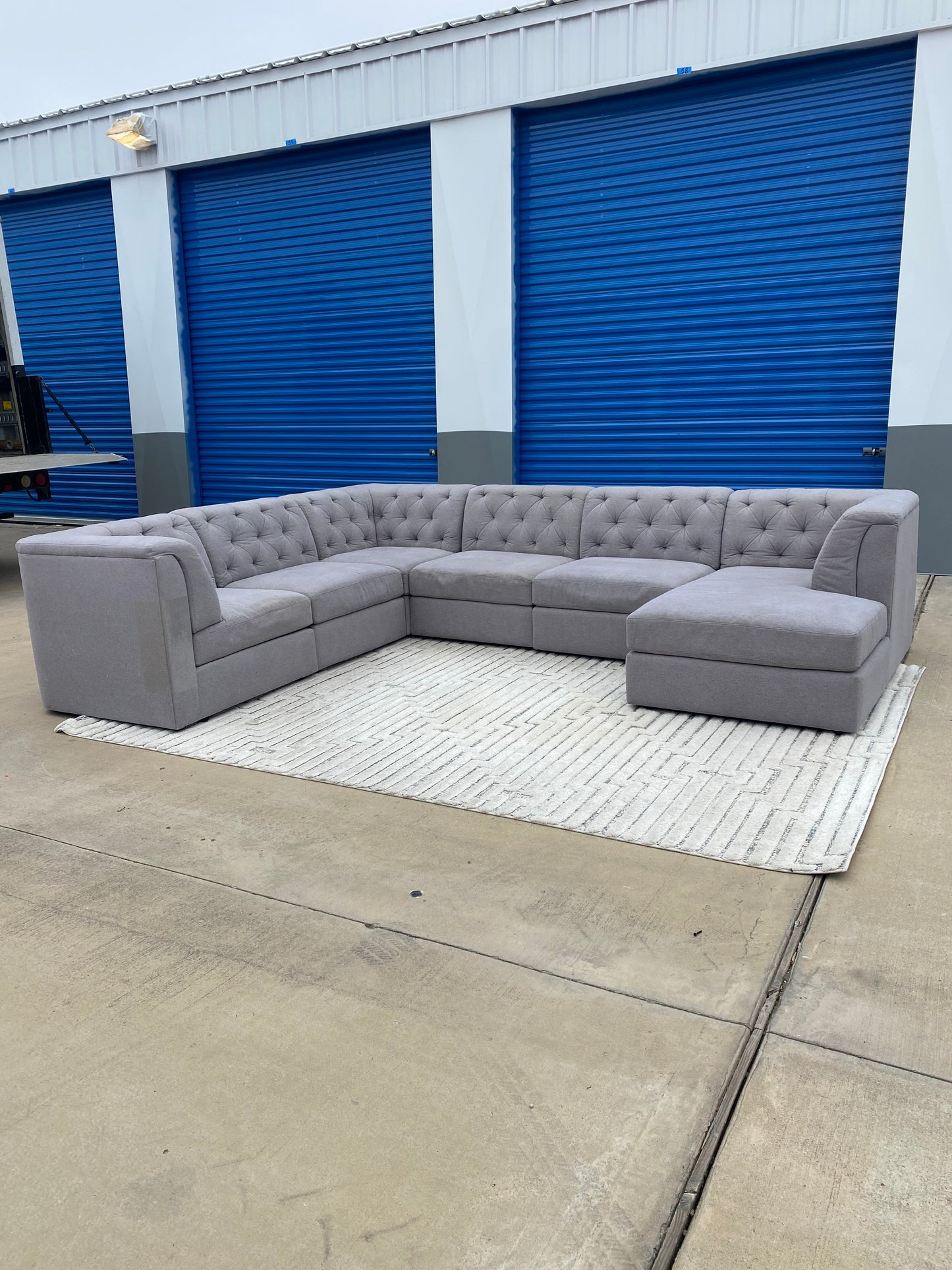 Johnathan Lewis Gray Modular Sectional Couch