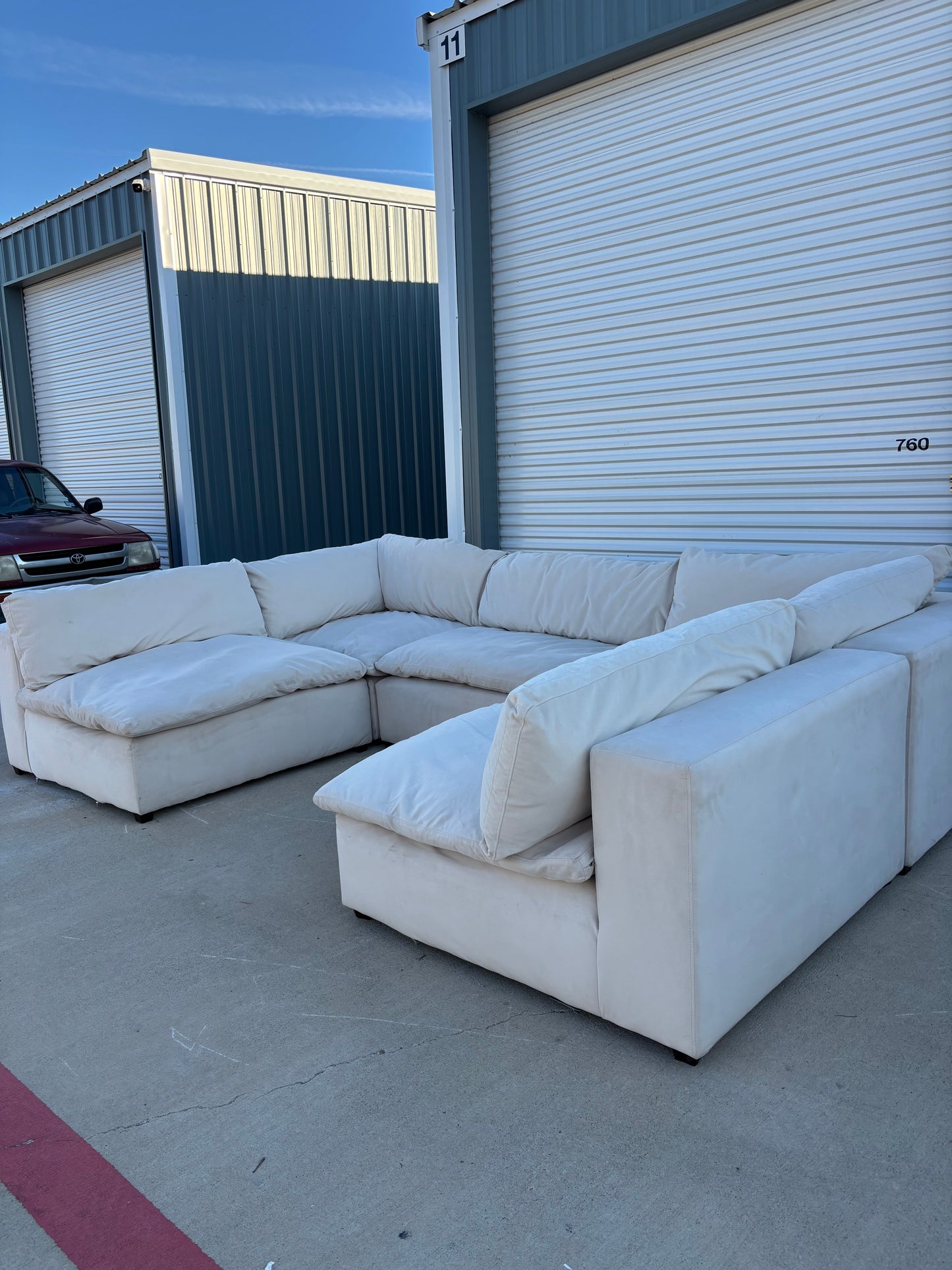 Cream 5 Piece Cloud Couch Sectional