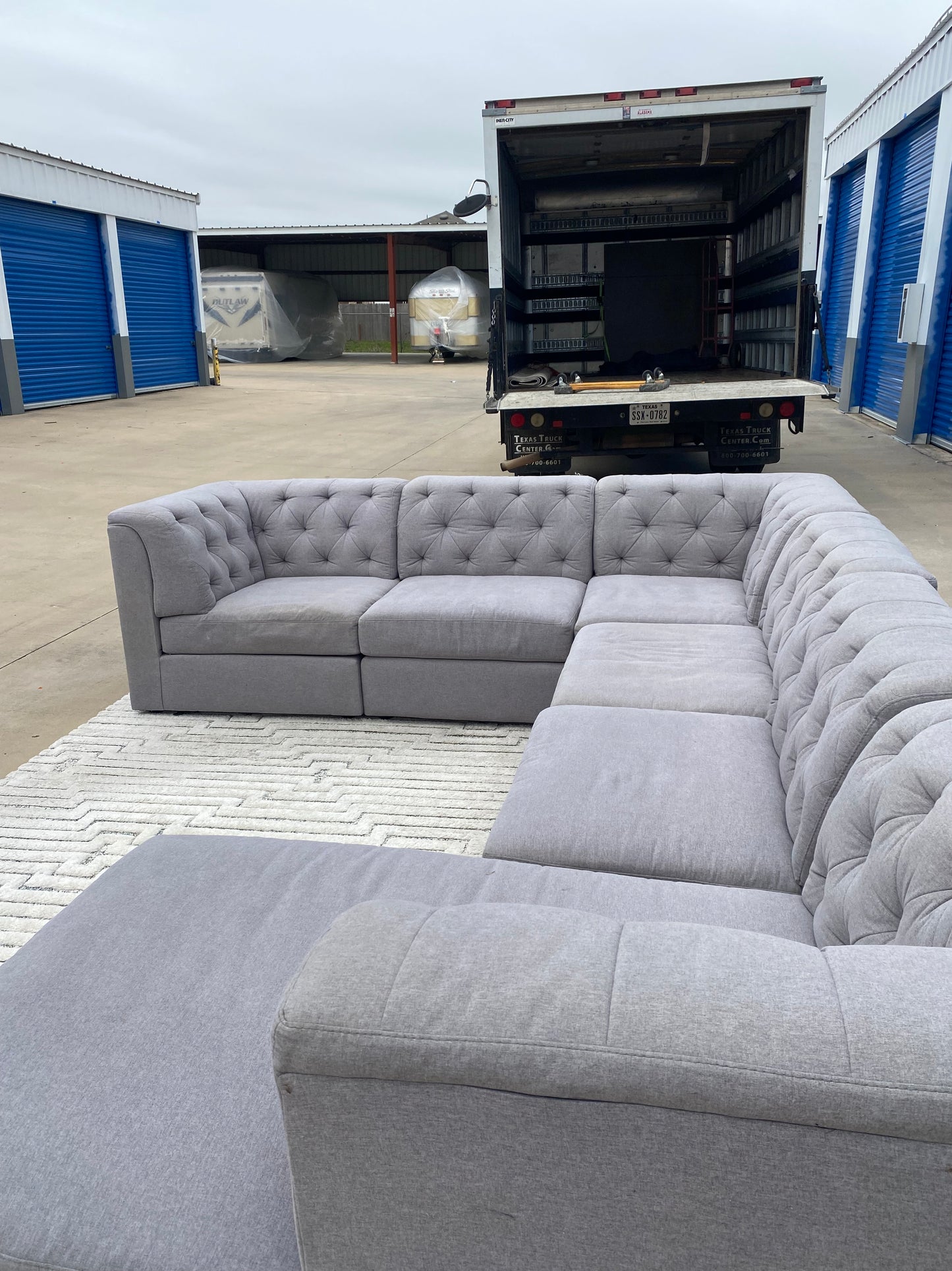 Johnathan Lewis Gray Modular Sectional Couch