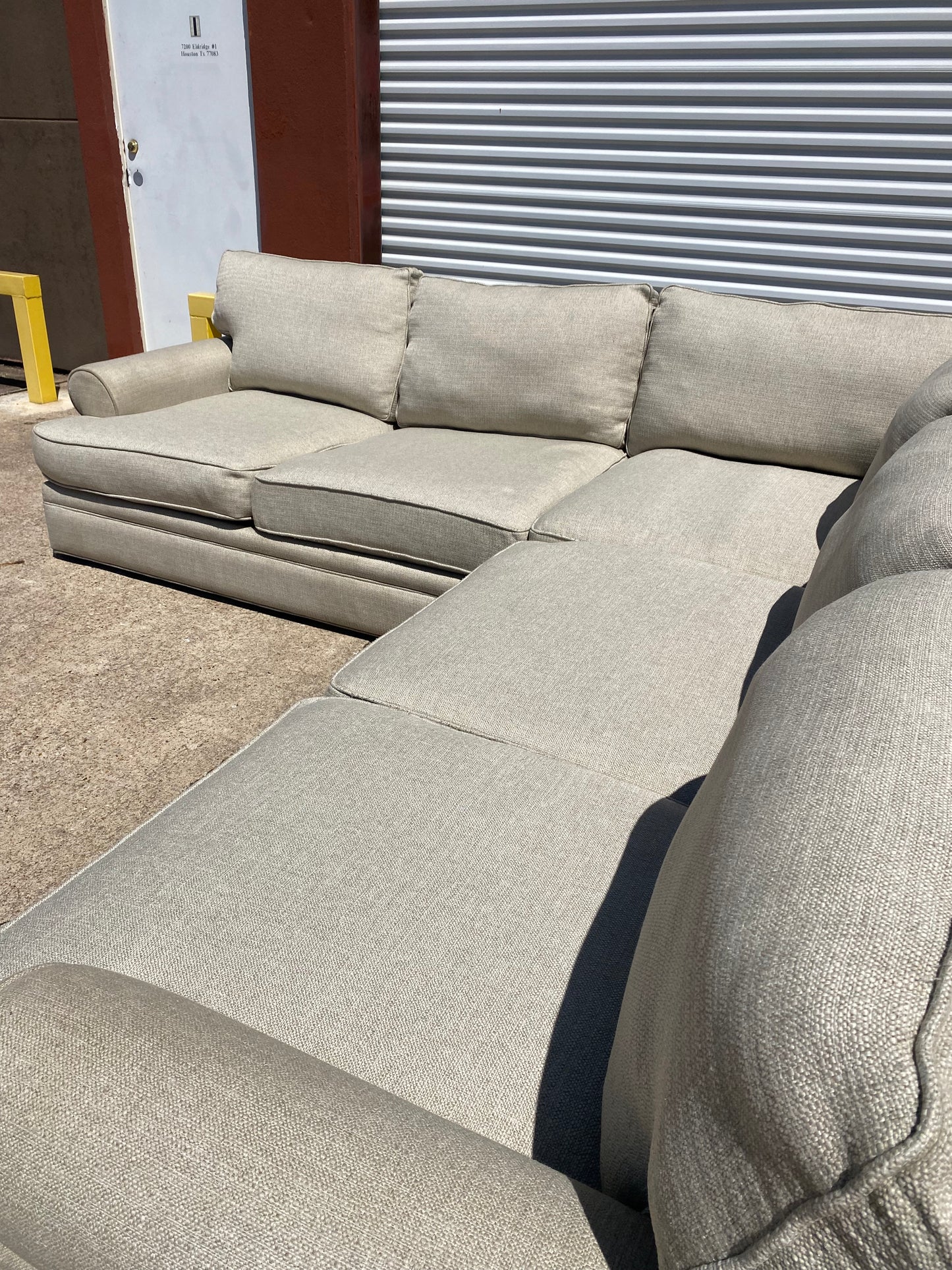 Beige Oversized Cindy Crawford Sectional Couch