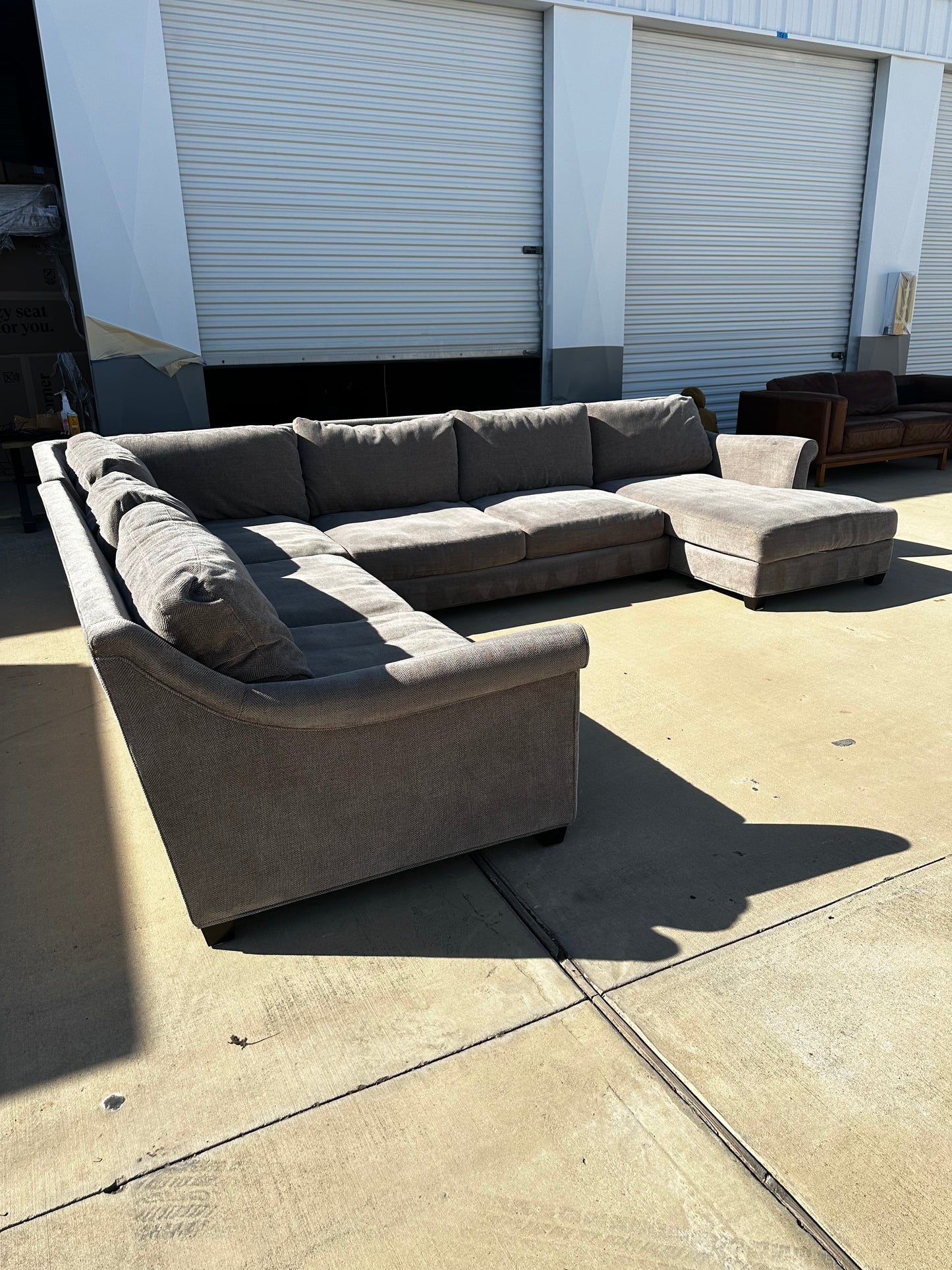 Beautiful Oversized Taupe Sectional Couch