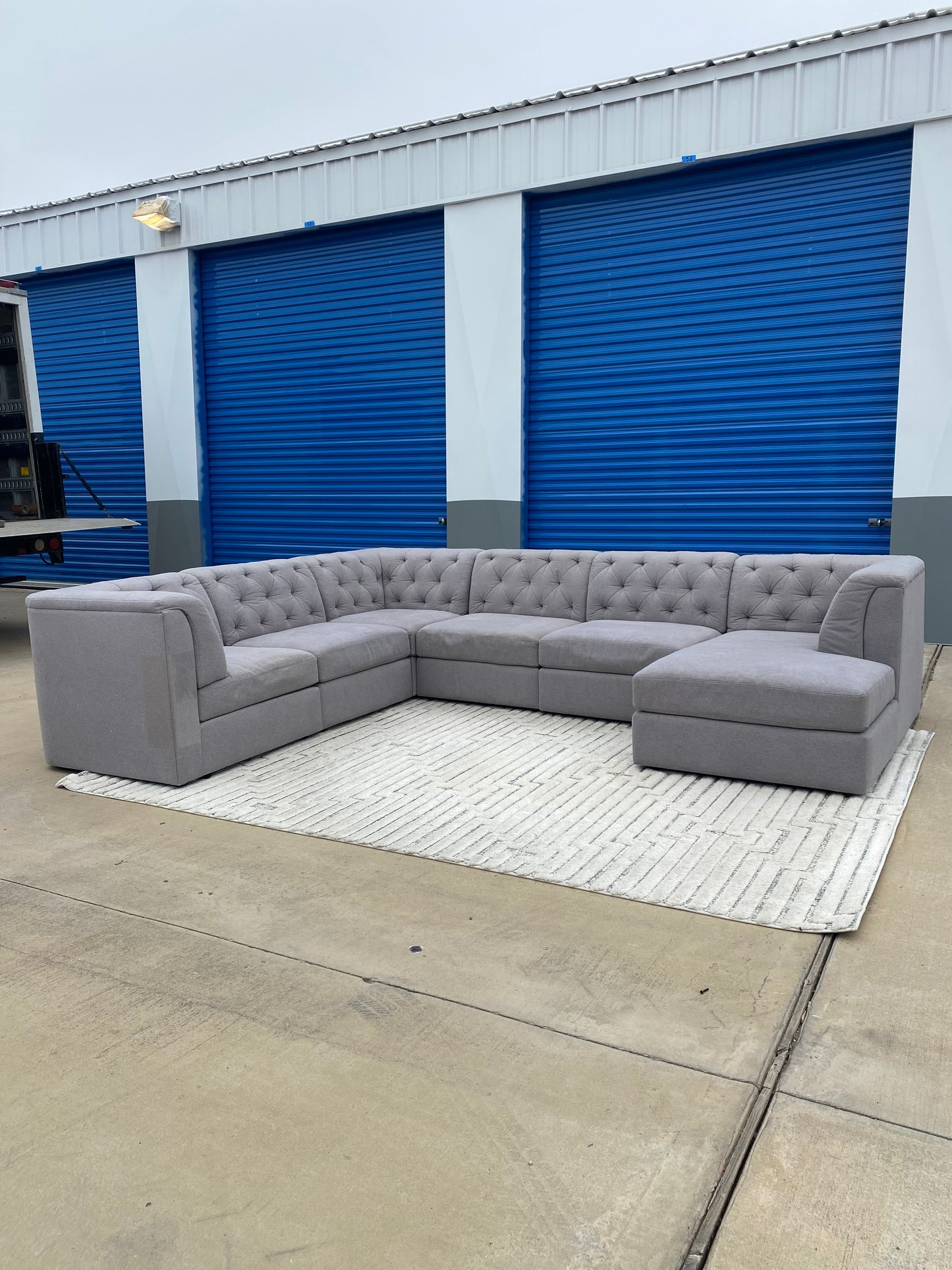 Johnathan Lewis Gray Modular Sectional Couch