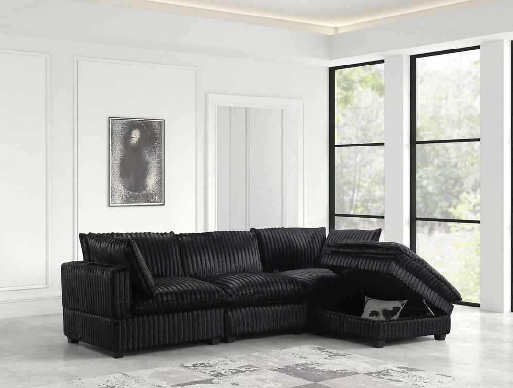 Cloud 2 Black Fluffy Cloud Sectional