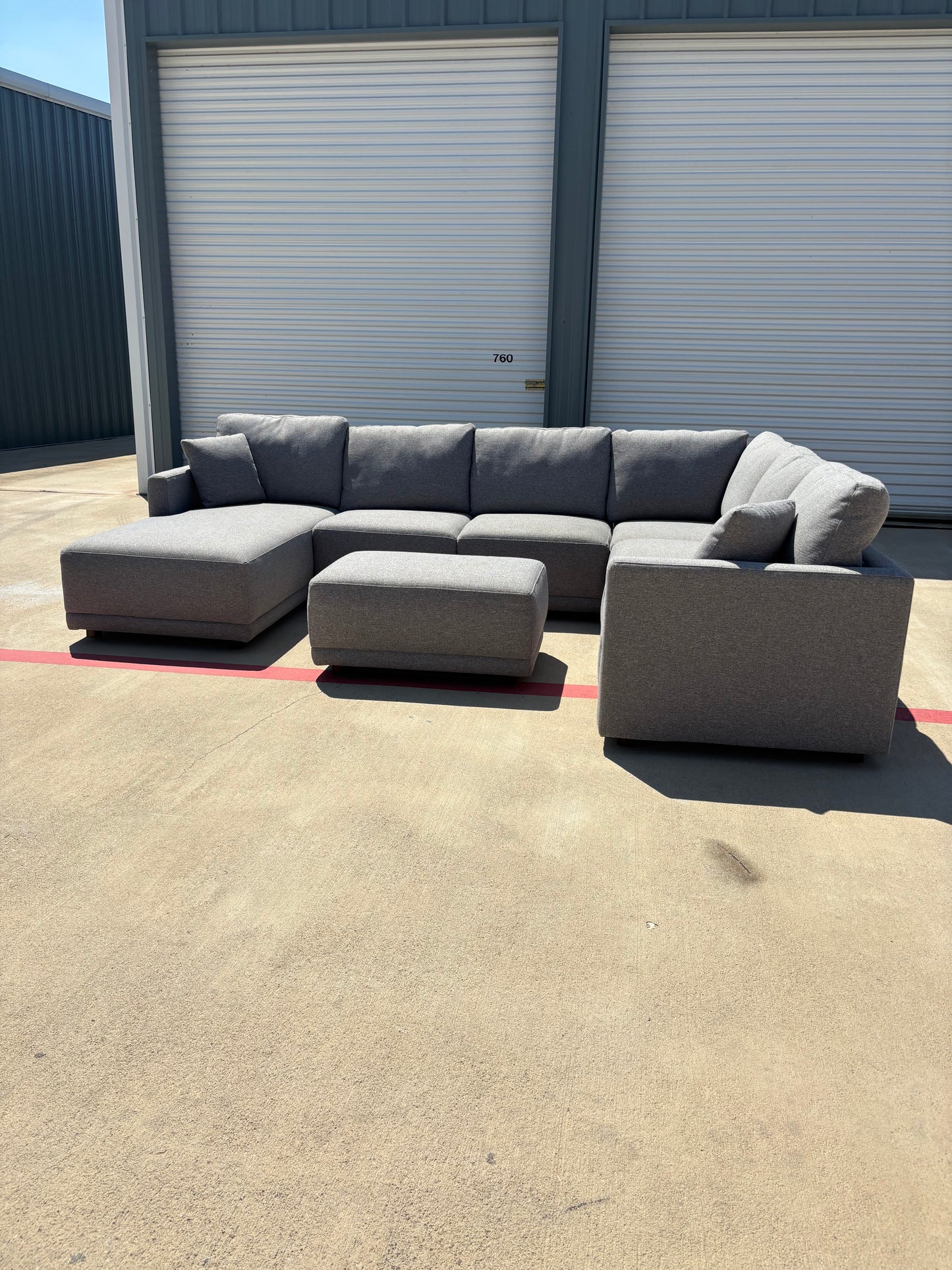 Grey Thomasville Sectional + Accent Chairs