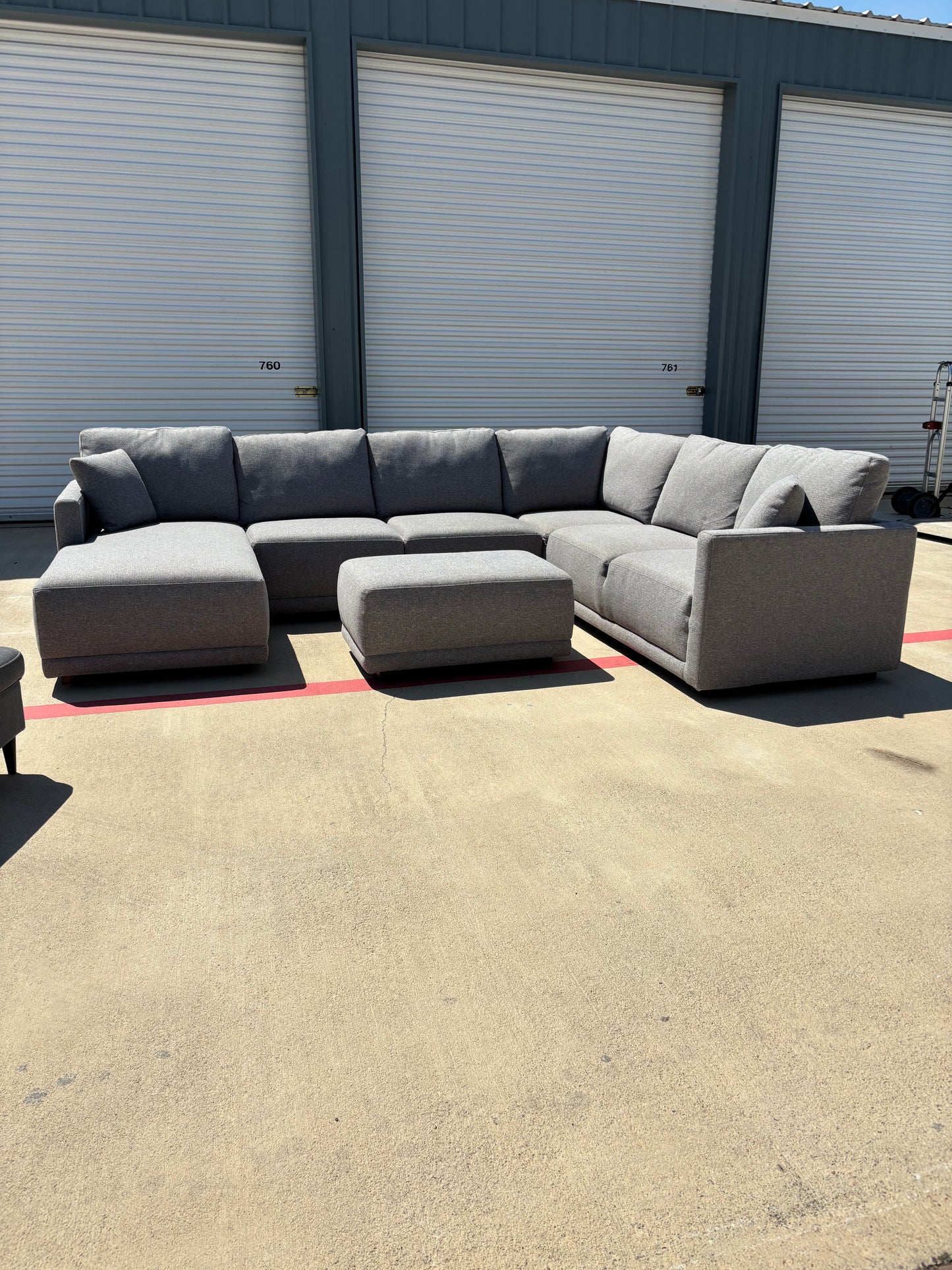 Grey Thomasville Sectional + Accent Chairs