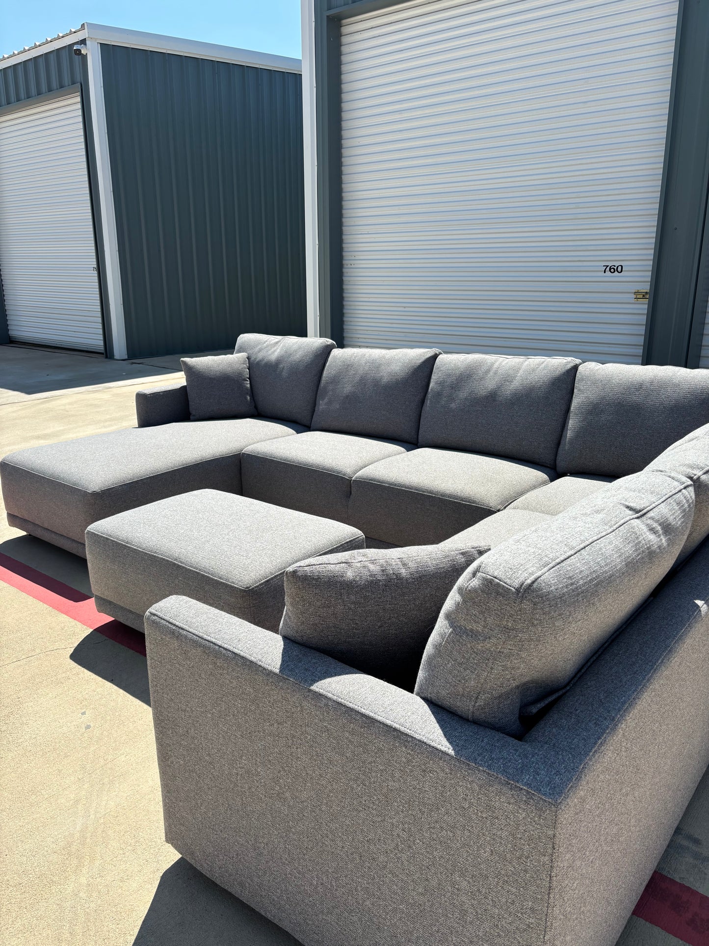 Grey Thomasville Sectional + Accent Chairs