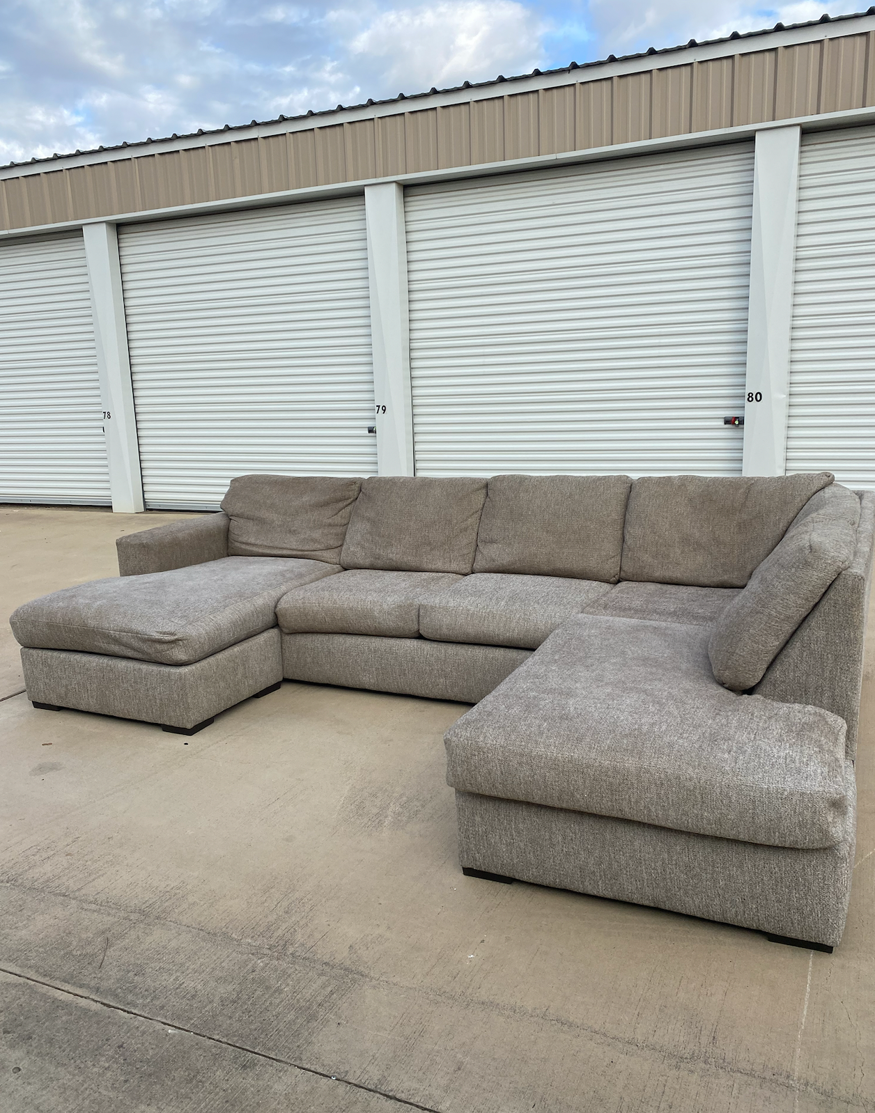 Light Grey Sectional Couch Double Chaise