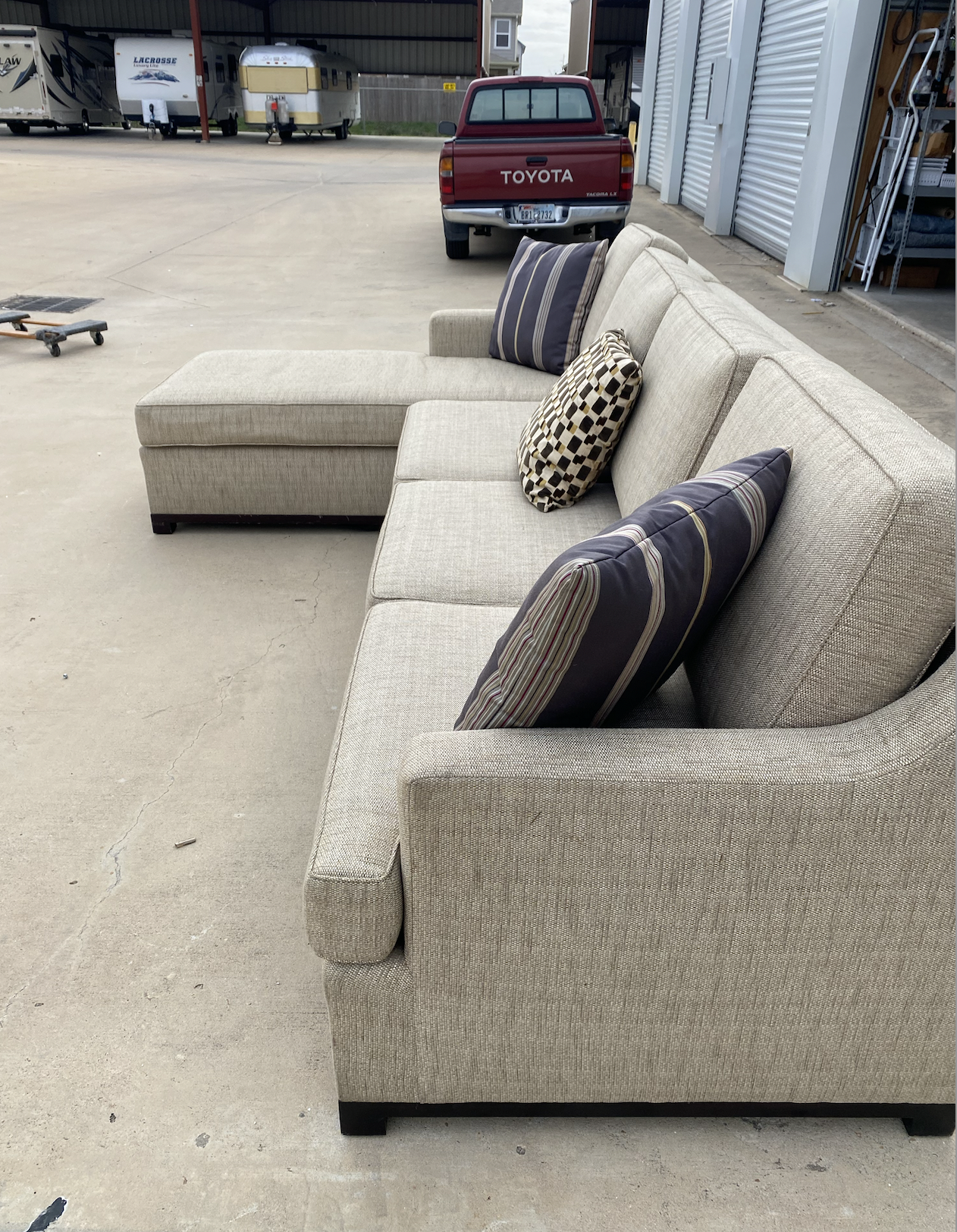 Tan L Shape Sectional Couch