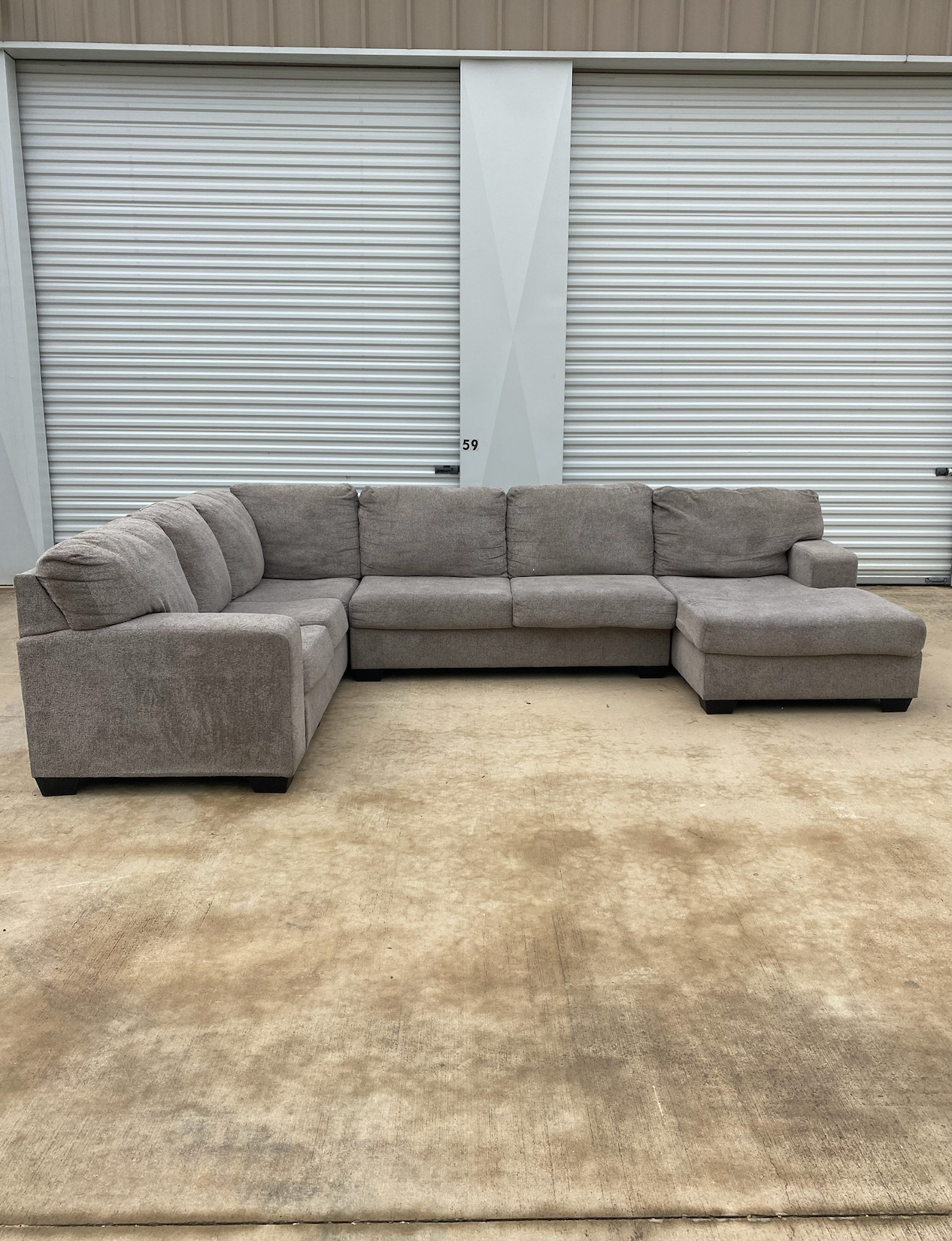 Large Grey U Shape Sectional Couch