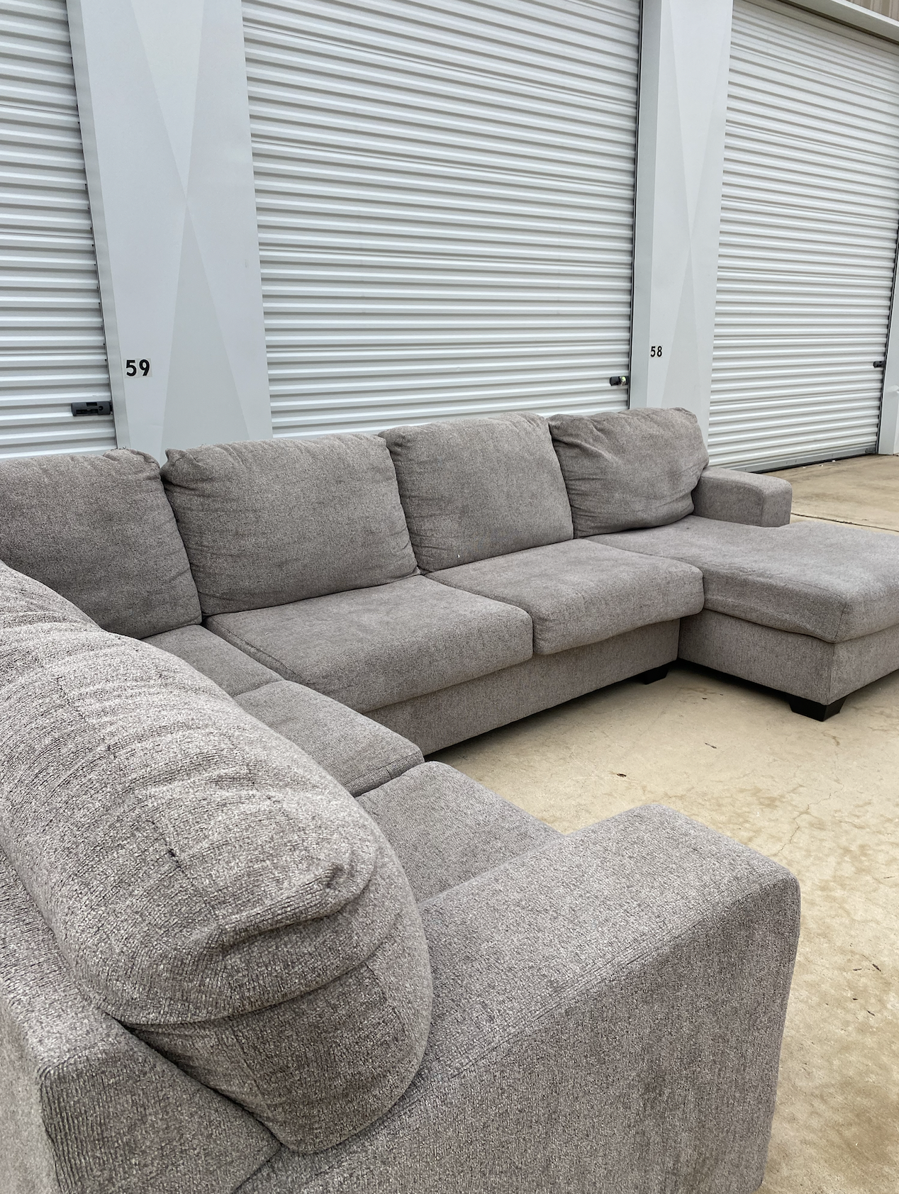 Large Grey U Shape Sectional Couch