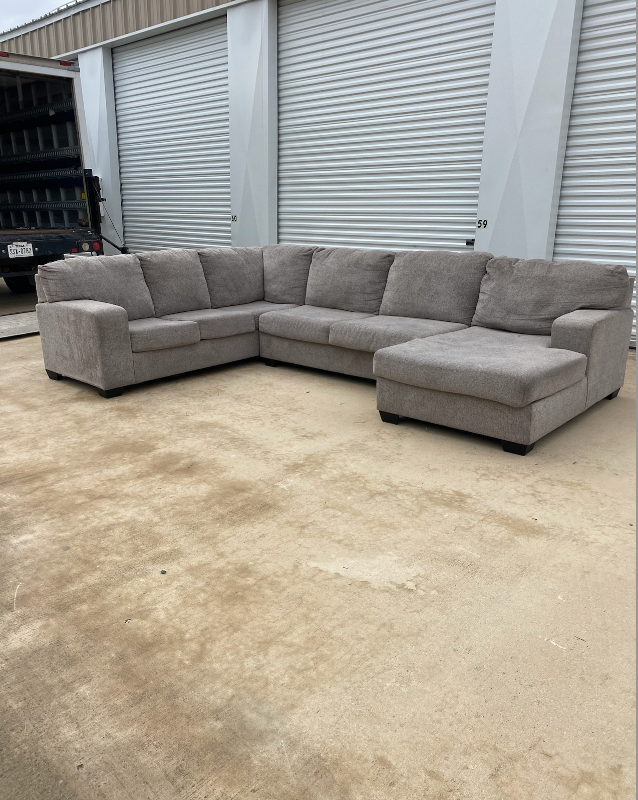 Large Grey U Shape Sectional Couch