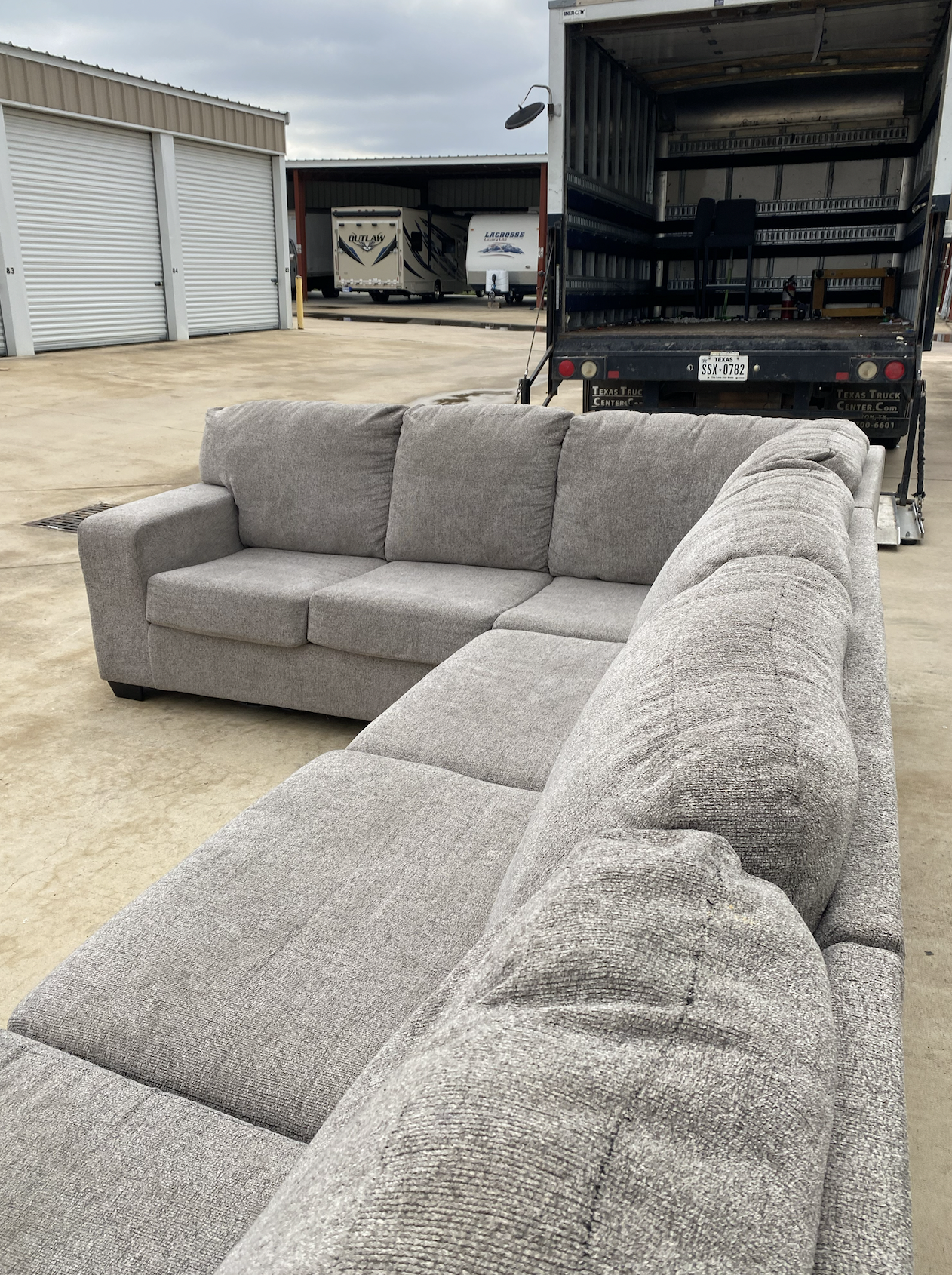 Large Grey U Shape Sectional Couch