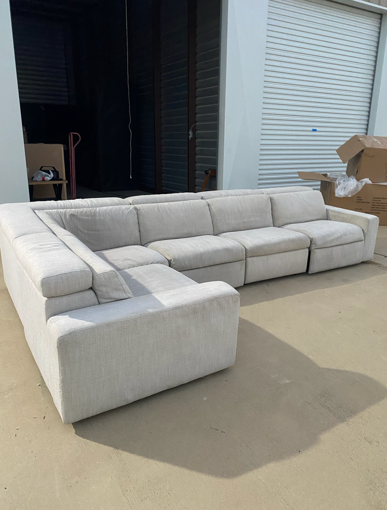 Light Grey Power Reclining Modular Sectional Couch