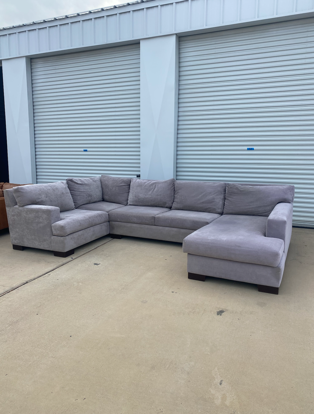 Beautiful Soft Gray Custom Built U Shape Sectional Couch