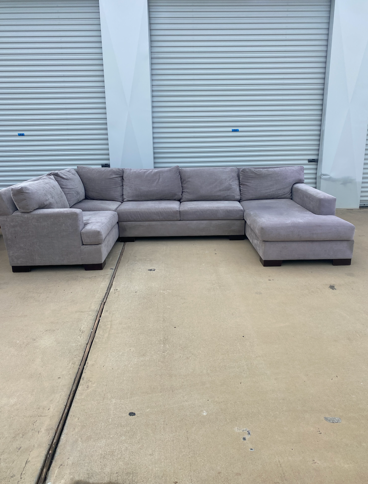 Beautiful Soft Gray Custom Built U Shape Sectional Couch