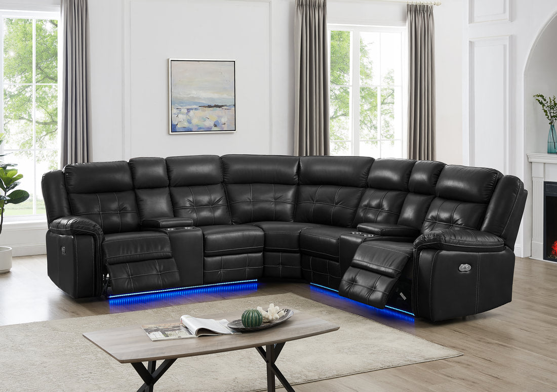 Amazon Black Power Reclining Sectional Couch