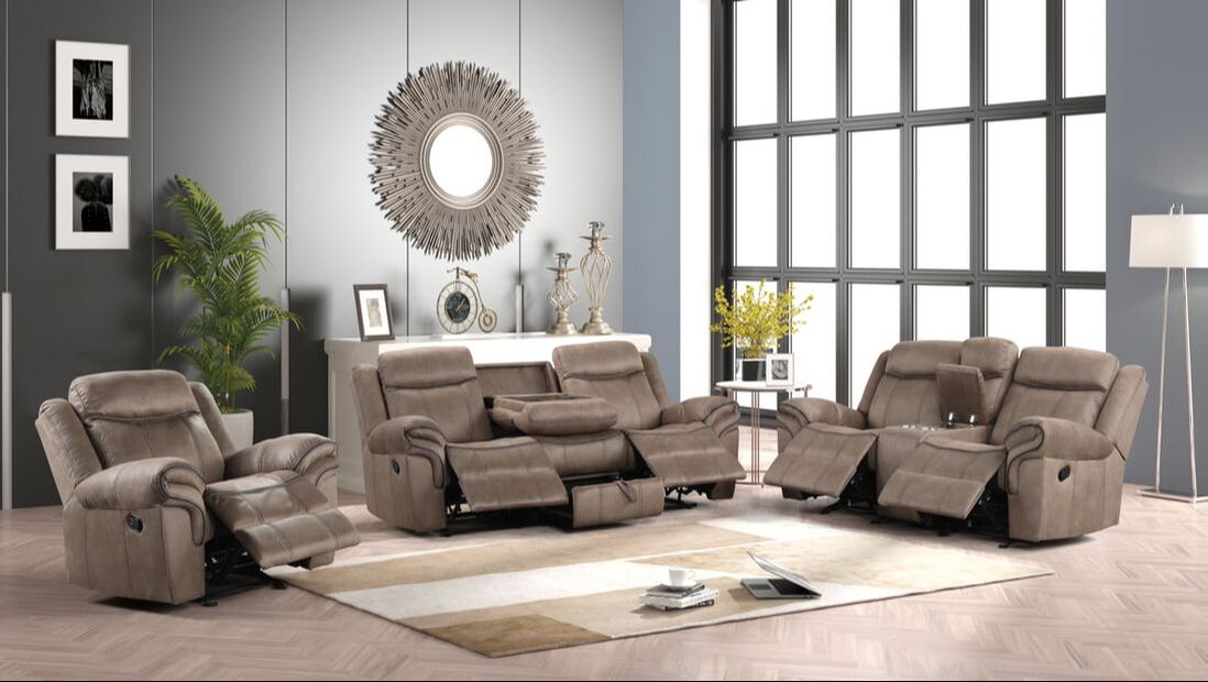 Andres Brown 3 Piece Reclining Living Room Set