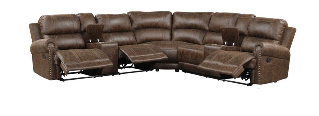 Carrol Brown Reclining Sectional Couch