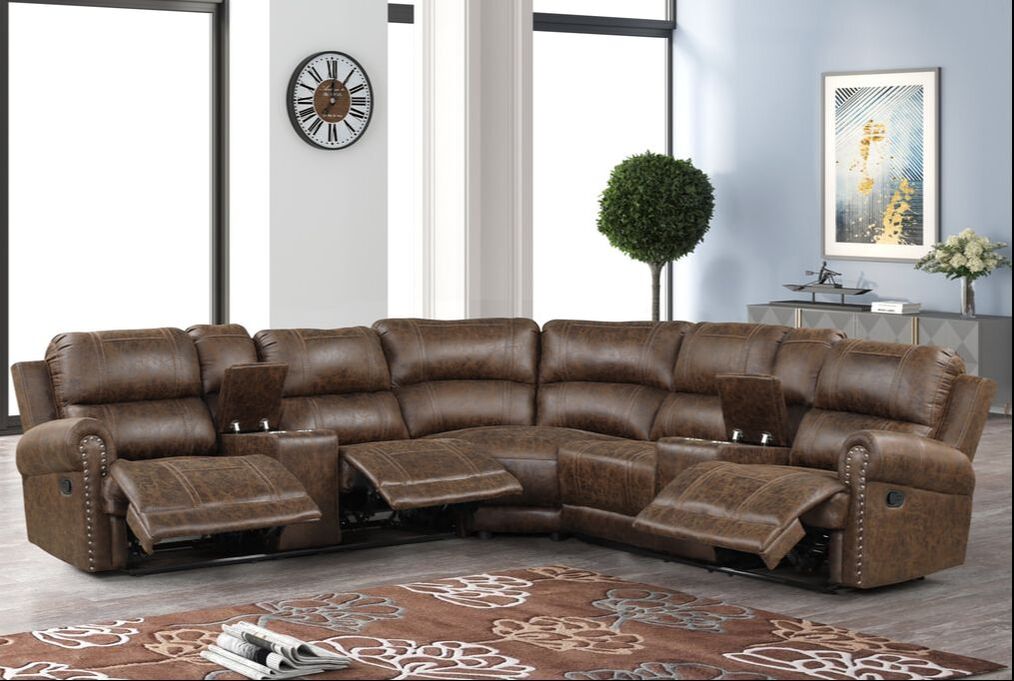 Carrol Brown Reclining Sectional Couch