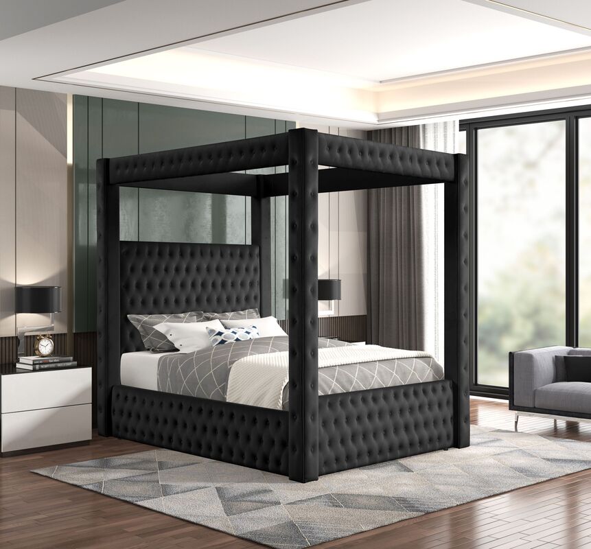 Castle Black Platform Bed King/Queen