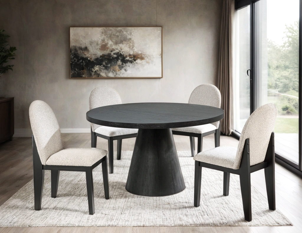 D500 Modern Black 5 Piece Dining Set