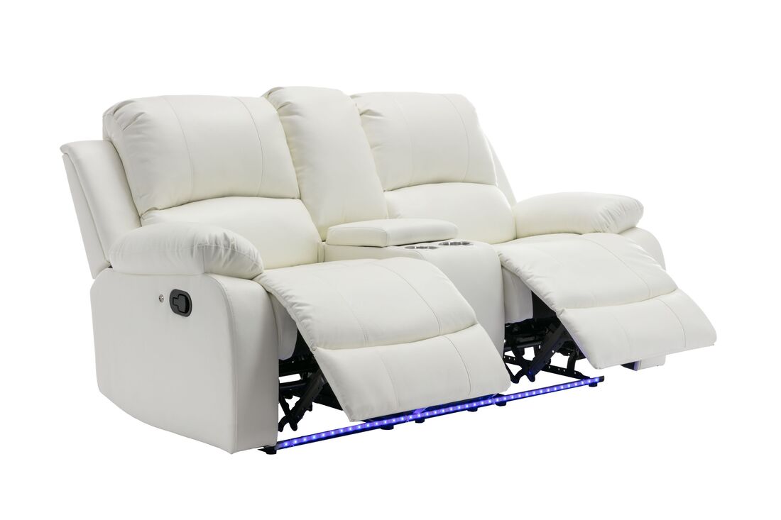 Daytona White 3 Piece Reclining Set
