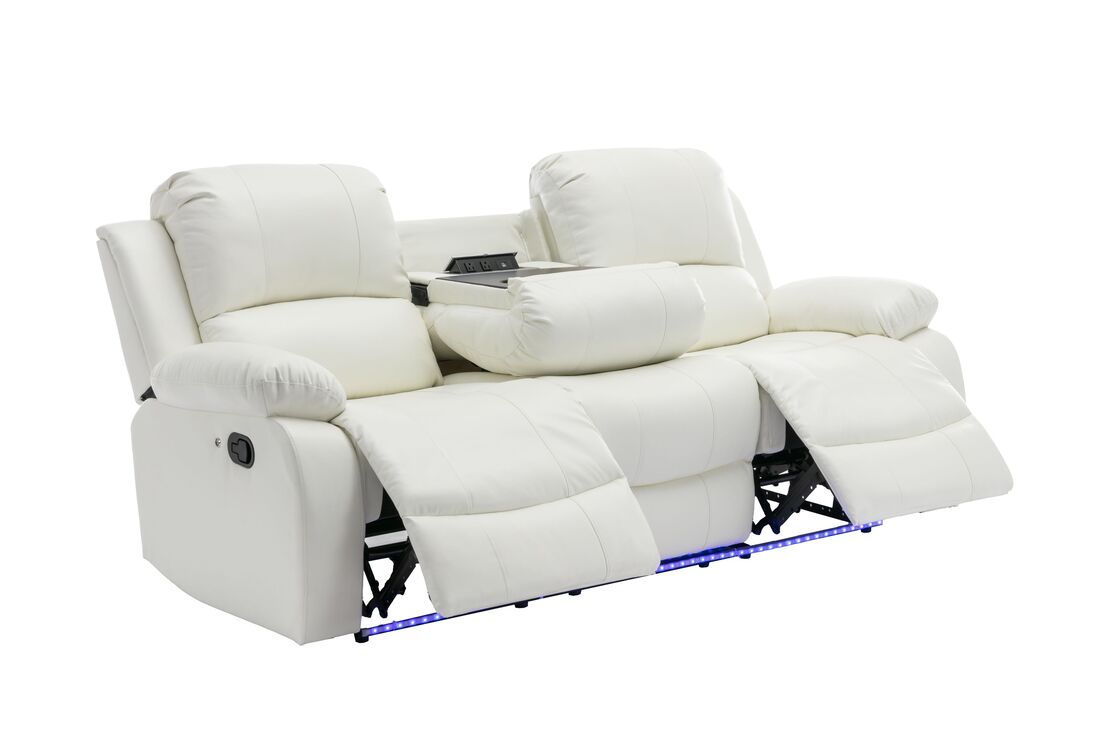 Daytona White 3 Piece Reclining Set