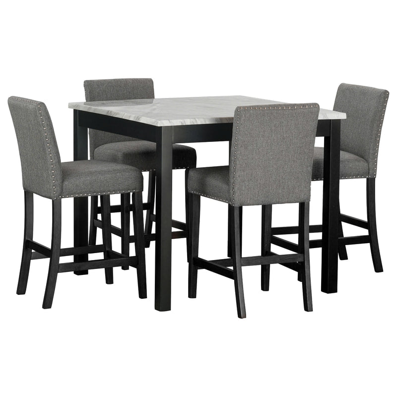 Dior 12 Black + Linen 5 Piece Dining Set