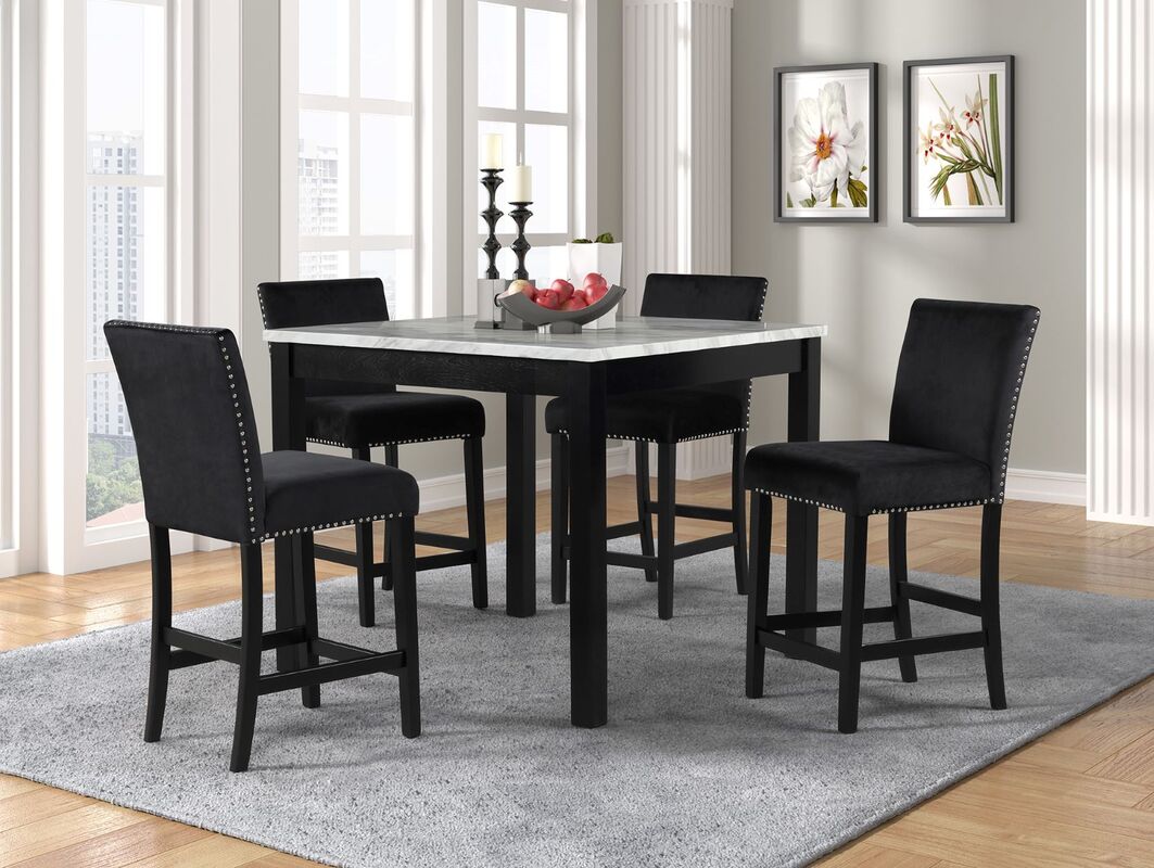 Dior Black 5 Piece Dining Set