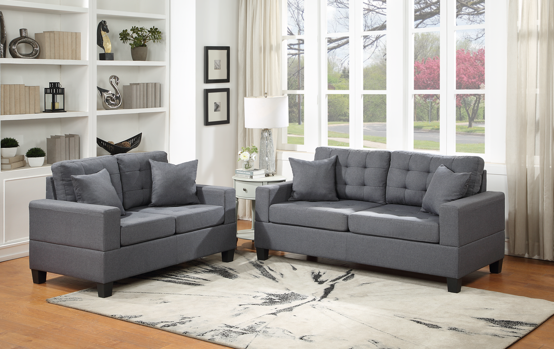 Grey Linen Sofa & Loveseat – The Couch House