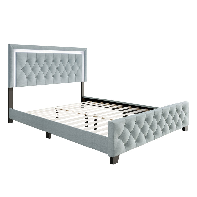 HH280 Gray Platform bed with LED Lights