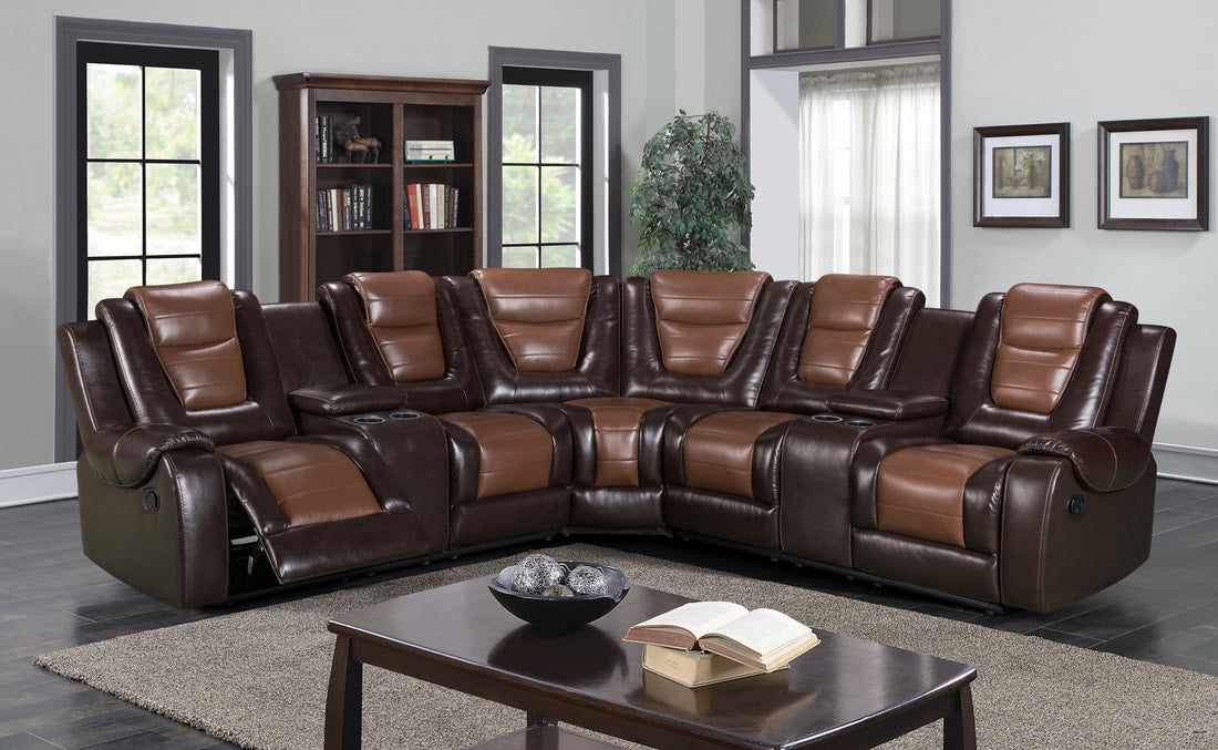 Jordan Brown Reclining Sectional Couch
