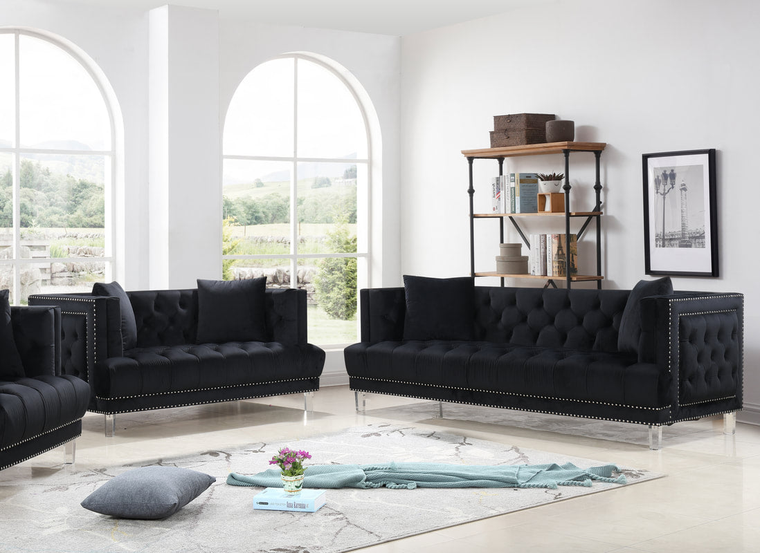 Lucas Black 2 Piece Sofa & Loveseat Living Room Set